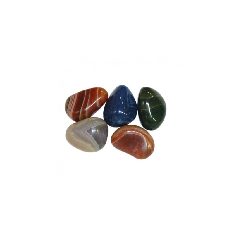 Agate teintée couleurs variées pierres roulées