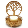 Bougeoir à Réflexion Métal Arbre de Vie 11cm