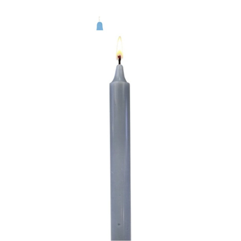 Bougie Teintée dans la Masse 22cm – Gris Élégant