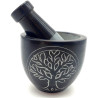 Mortier Pierre Saponite Noir Arbre de Vie 8cm