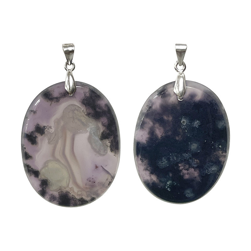 Pendentif en calcédoine ovale