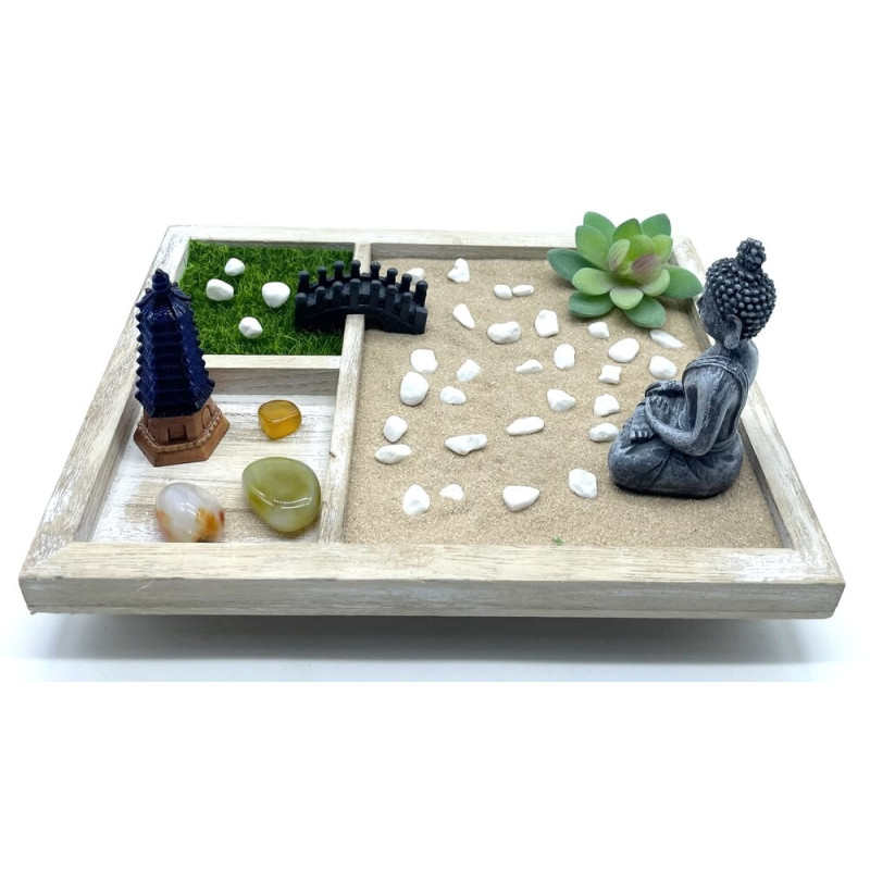 Jardin Zen en Bois – Méditation Japonaise – 23 cm
