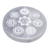 Plaque Sélénite Bouddha 7 Chakras 10cm