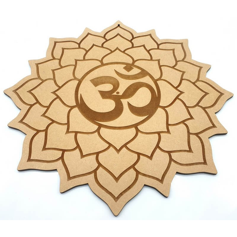 Plaque Murale Bois OM Soleil 30cm