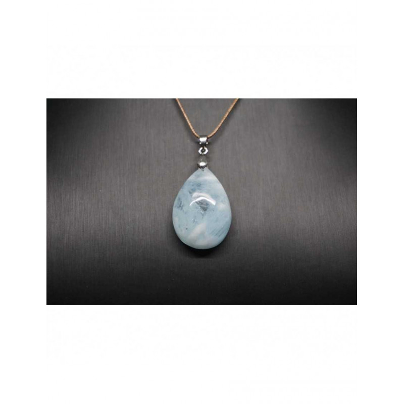 Pendentif aigue-marine ovale