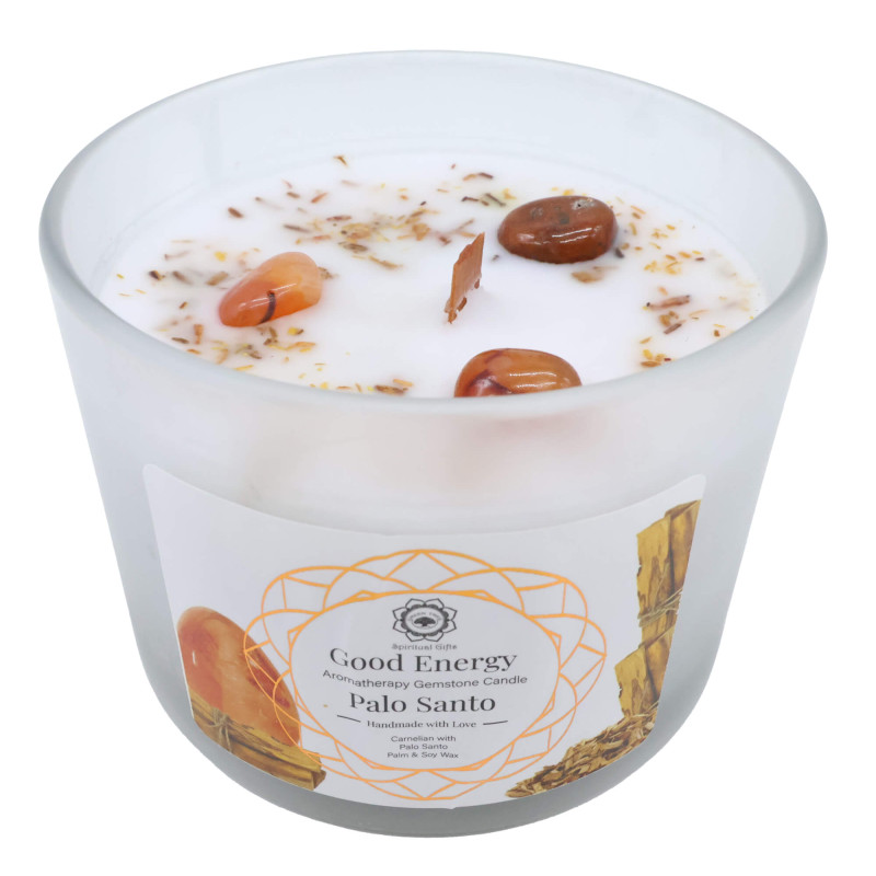 Bougie Green Tree 'Energie Positive' Cornaline + Palo Santo 256g