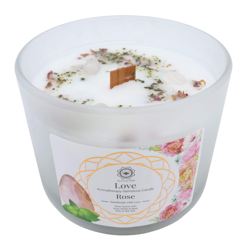 Bougie Green Tree "Amour" – Quartz Rose & Rose 256g
