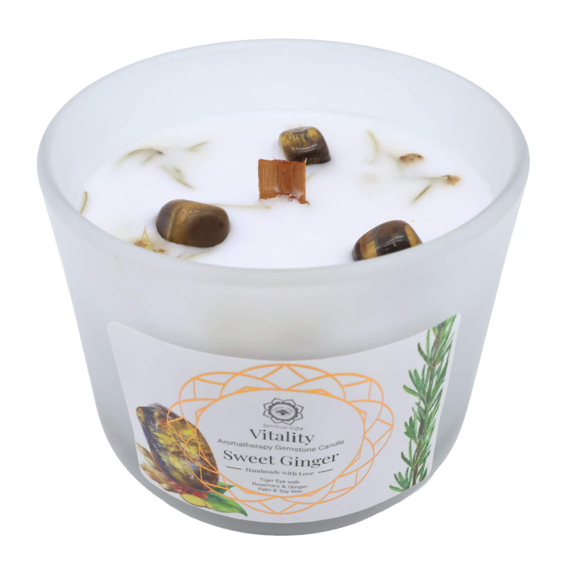 Bougie Green Tree 'Vitalité' Oeil de Tigre + Gingembre doux 256g