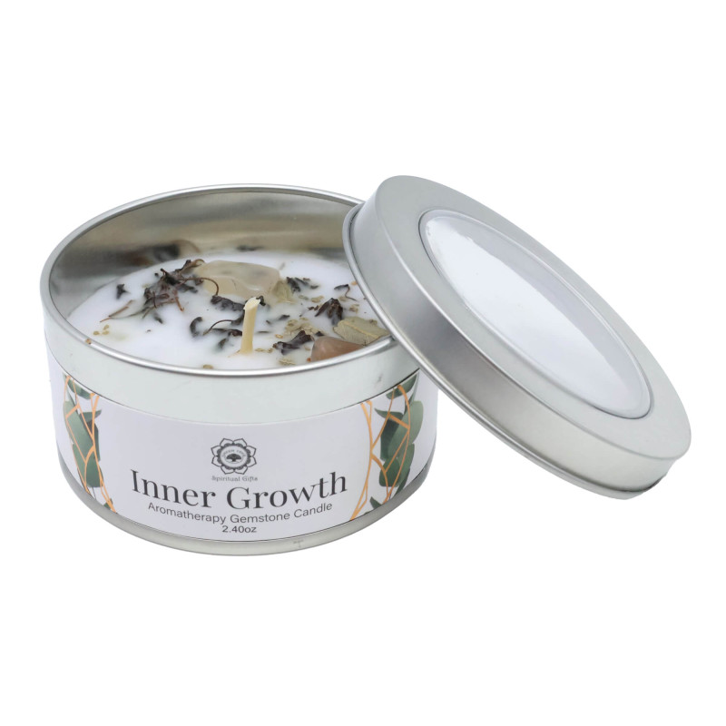 Bougie Green Tree 'Croissance intérieure' Pierre de Lune + Menthe 70g