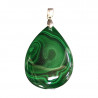 Pendentif malachite goutte plate