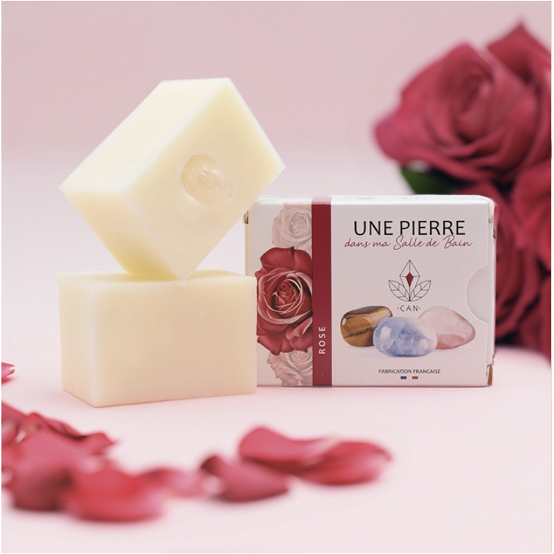 Savon Énergétique – Senteur Rose & Pierres Naturelles