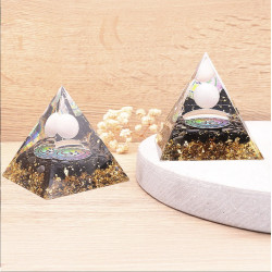 ORGONITE 60MM OM QUARTZ ROSE / OBSIDIENNE NOIRE A